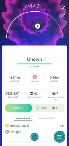 Unown pokemon 0201 go td - unown, c