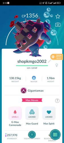 Blastoise gigantamax non - gigantamax, (non