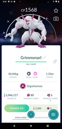 Shiny grimmsnarl gigantamax - grimmsnarl,