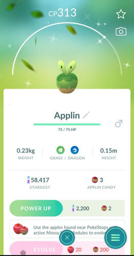Shiny applin p t - applin,