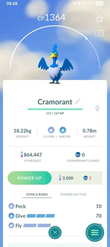 Cramorant pokemon grande lega - pokemon,