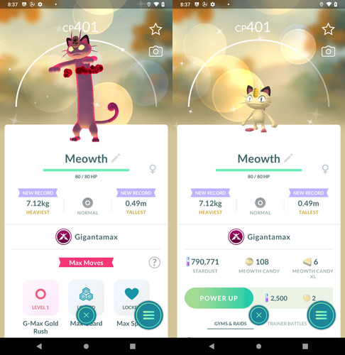 Shiny gigantamax meowth - gigantamax, |