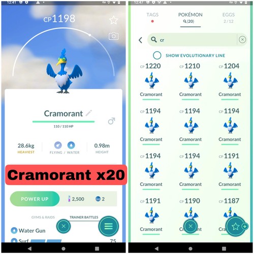 Pokémon ptc cramorant x20 - pokémon,